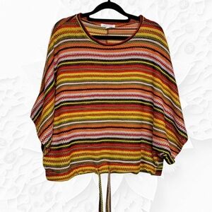 Anthropologie Don’t. Stop. Believing. Multi-Colored Striped Wide Sleeved